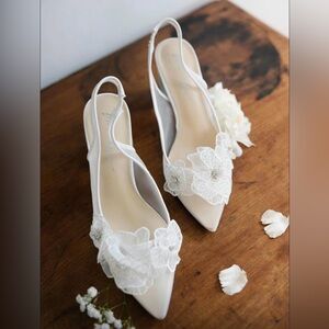 Betsey Johnson Ivory Floral Bridal Wedding Heels